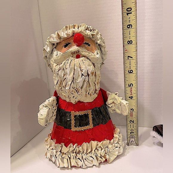 Vintage Paper Holiday Figures. Santa (9”) and Father Time (11”). Handmade . - Picture 8 of 11